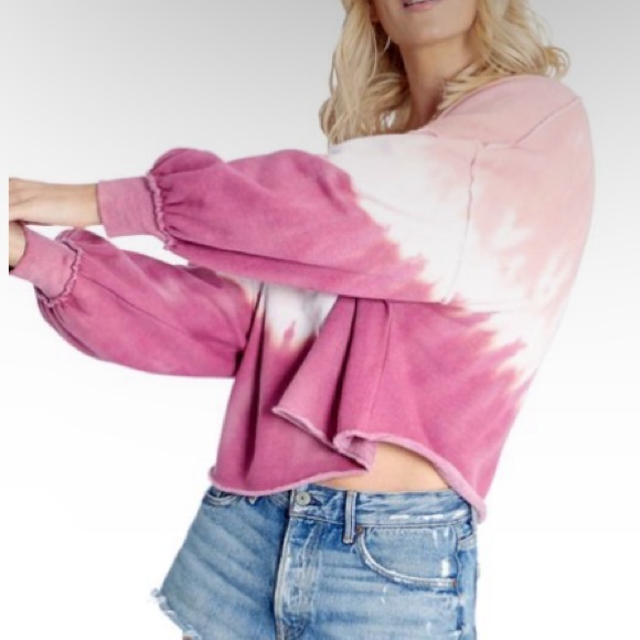 NEW Wildfox Ruby Dove Tie-Dye Olivia Balloon Sleeve Sweatshirt - Picture 3 of 5